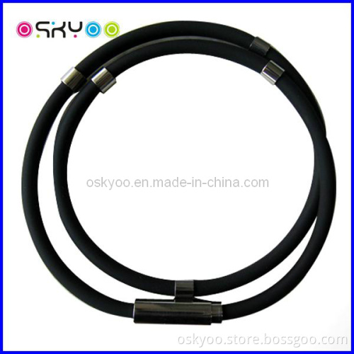 Fashion Titanium Magnetic Ion Balance Silicone Necklace Clasp (P072)